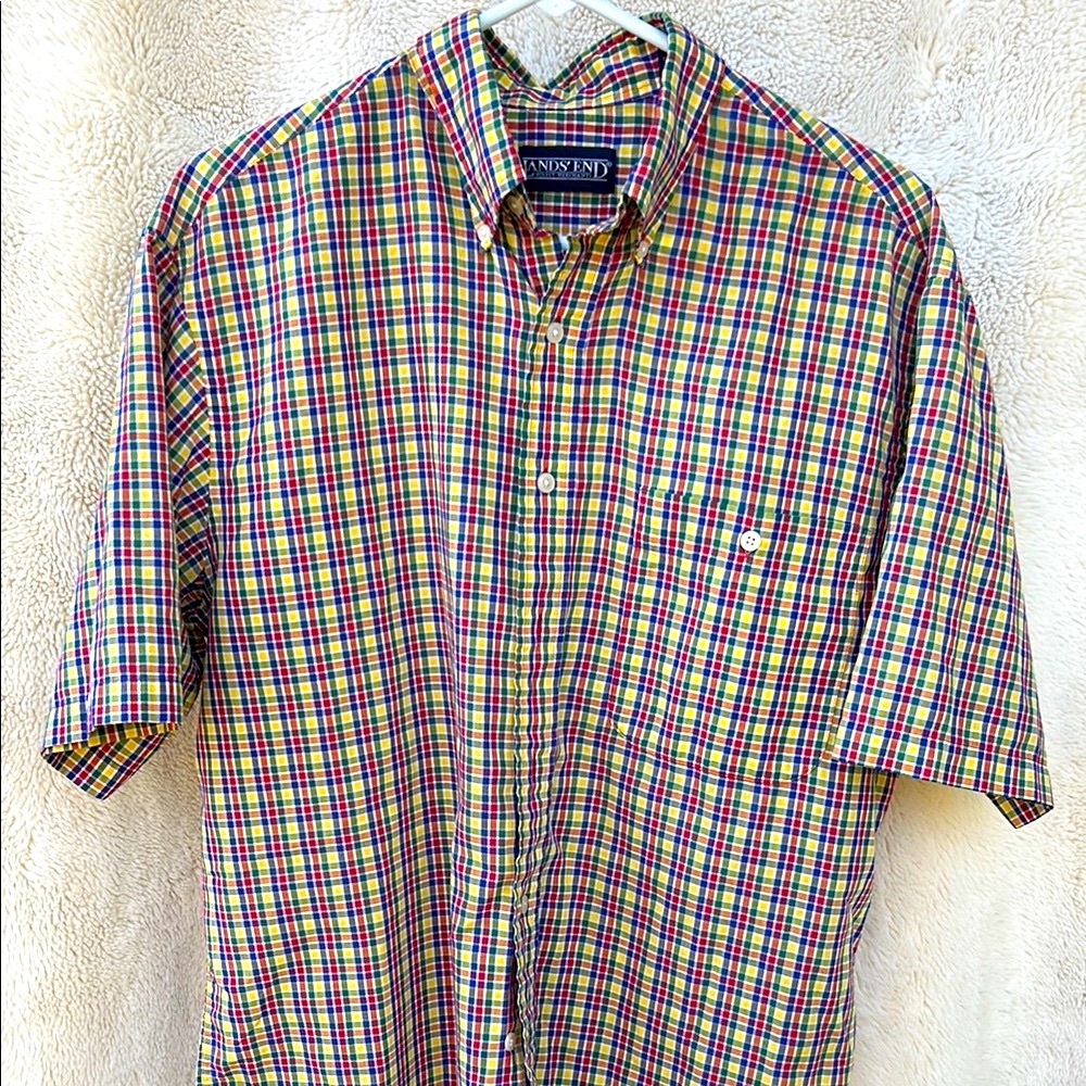 Lands' End Men's Multicolor Plaid Shirt